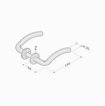 pba 2MM.026.00T4 - Maniglia su rosetta tonda ribassata
