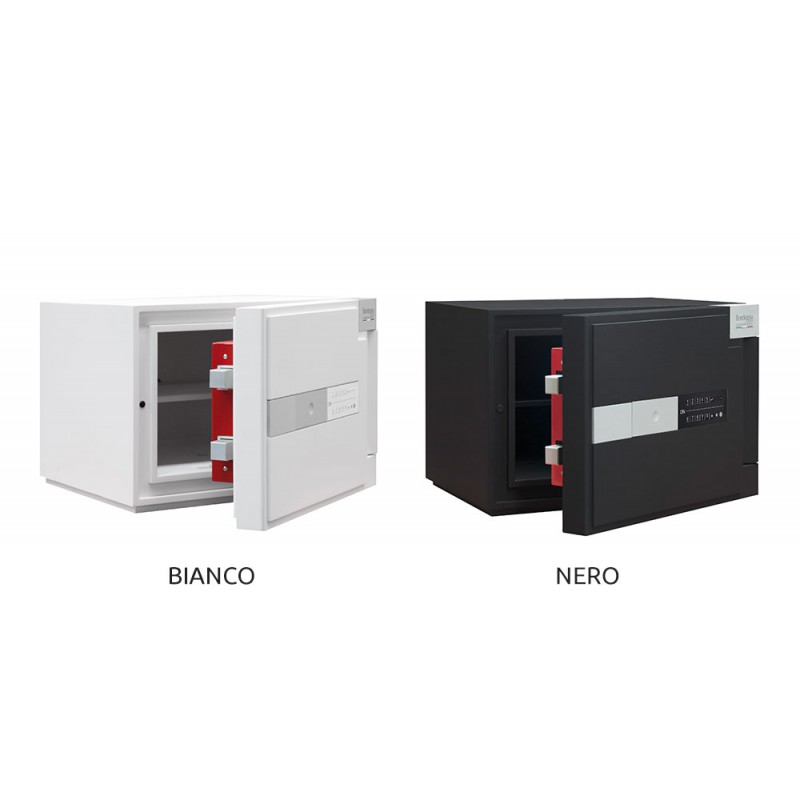 Brixia Uno Black White Free Standing Safe Bordogna with Electronic Lock